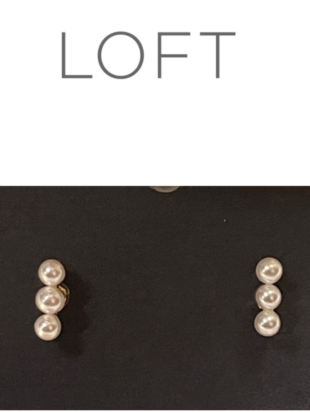 Ann Taylor LOFT Pearl Bar Stud Earrings